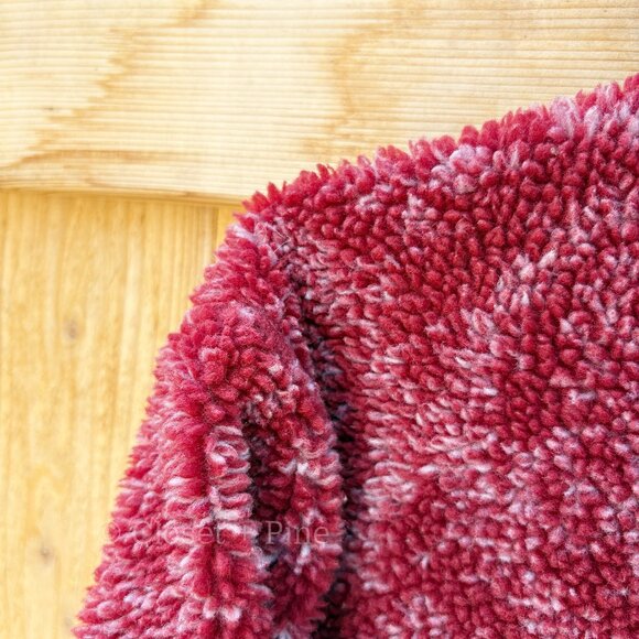 Patagonia‎ Glissade Deep Pile Fleece Pullover Kimono Red Size Large Vintage 90's - Picture 8 of 14